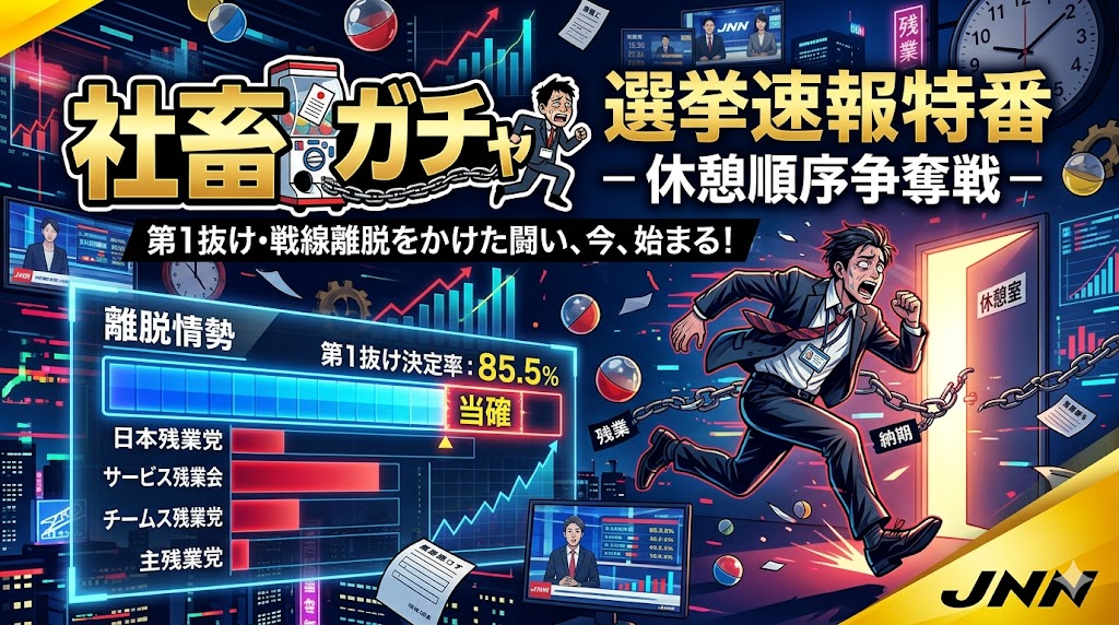 【無駄な技術力】職場の休憩回しを「JNN選挙特番風」に魔改造してみた